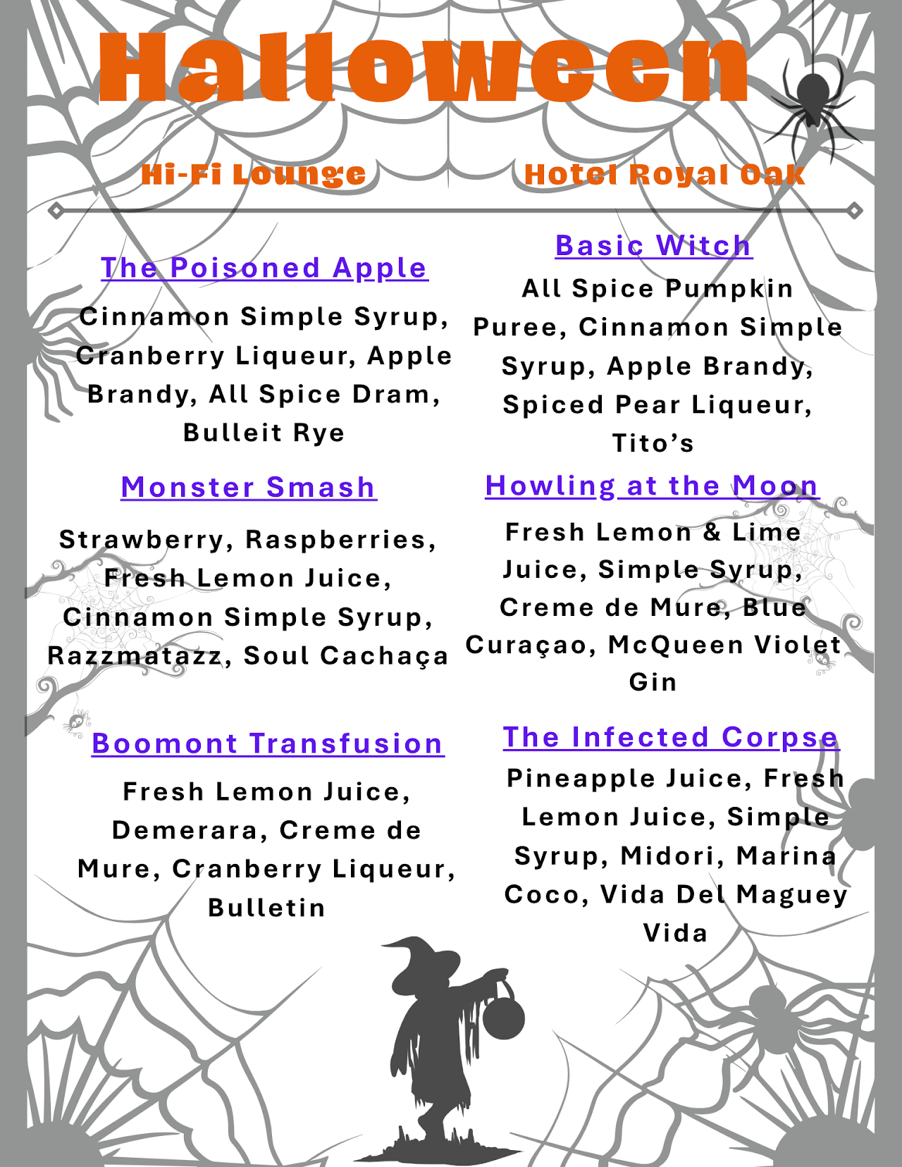 Hi Fi Halloween Menu